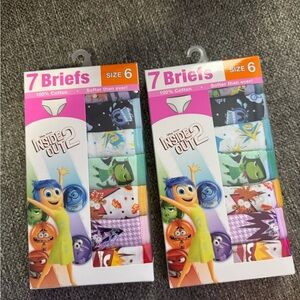 2 packages Disney’s inside out girls brief underwear panties size 6 brand new